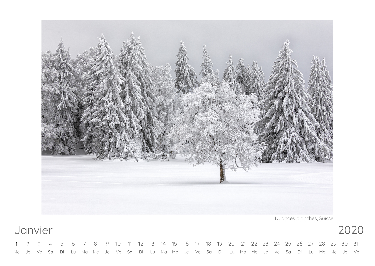 Calendrier 2020 Annick Janvier