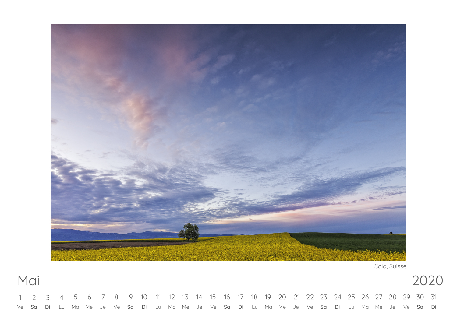 Calendrier 2020 Mai