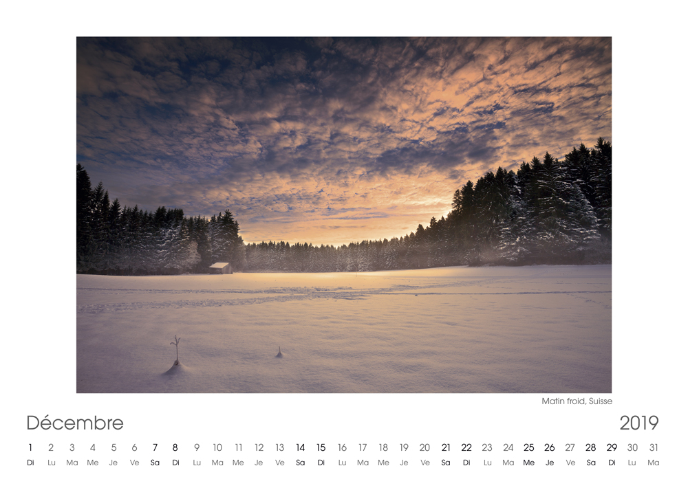 Calendrier 2019 Decembre