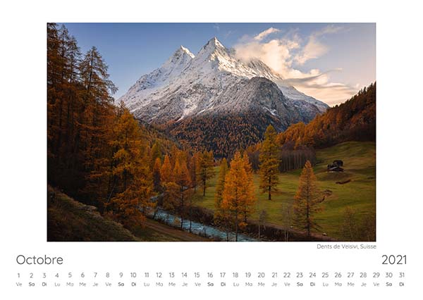 Calendrier 2021 Octobre