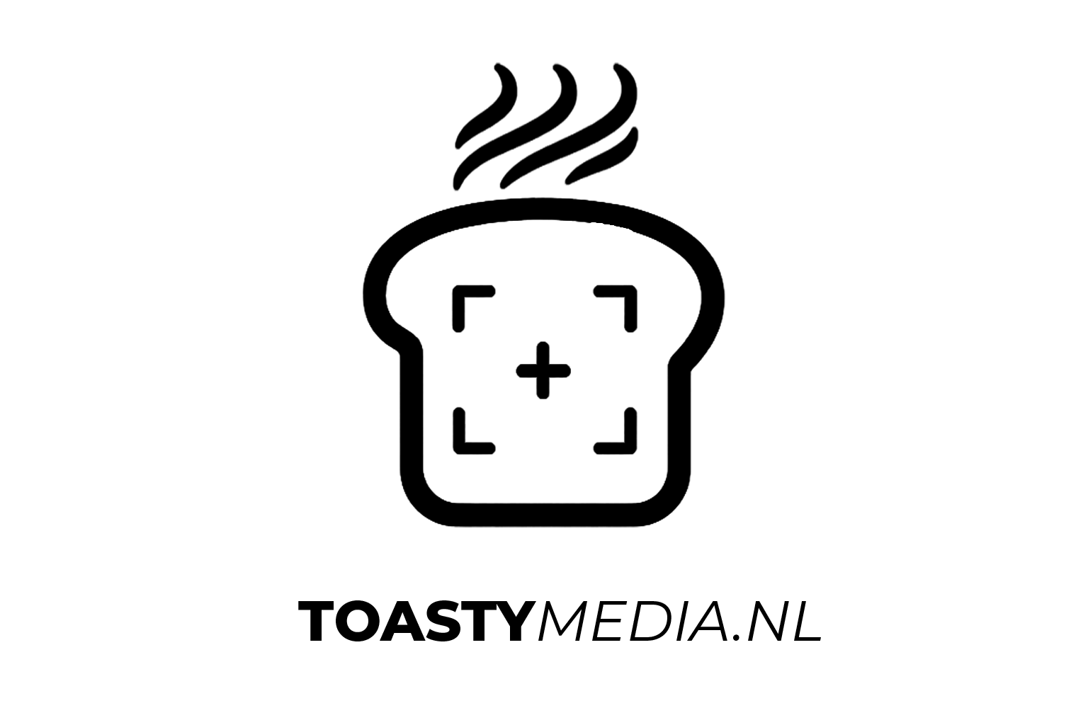 Toasty Media Logo Design Met Tekst Zwart