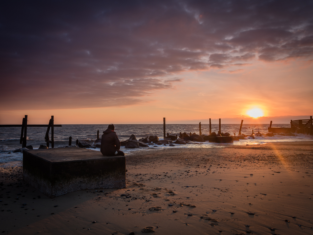 Self Portrait,  Happisburgh Feb 2016